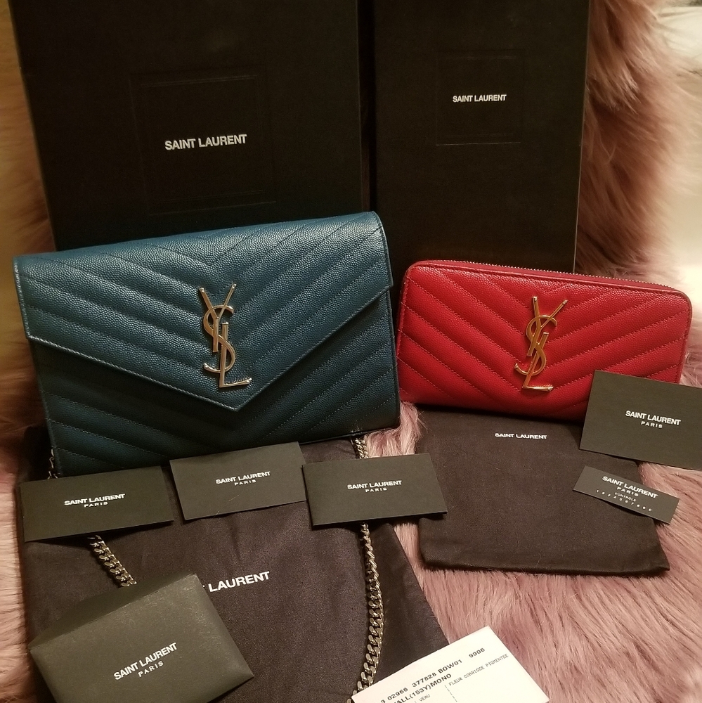 Saint laurent wallet on chain and wallet